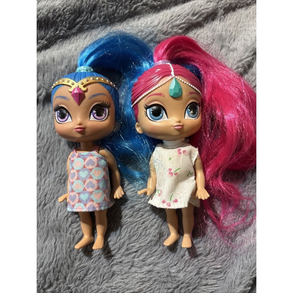 MATTEL 6" VIACOM - SHIMMER & SHINE DOLLS Pink Blue Genie Doll Nickelodeon Lot 2